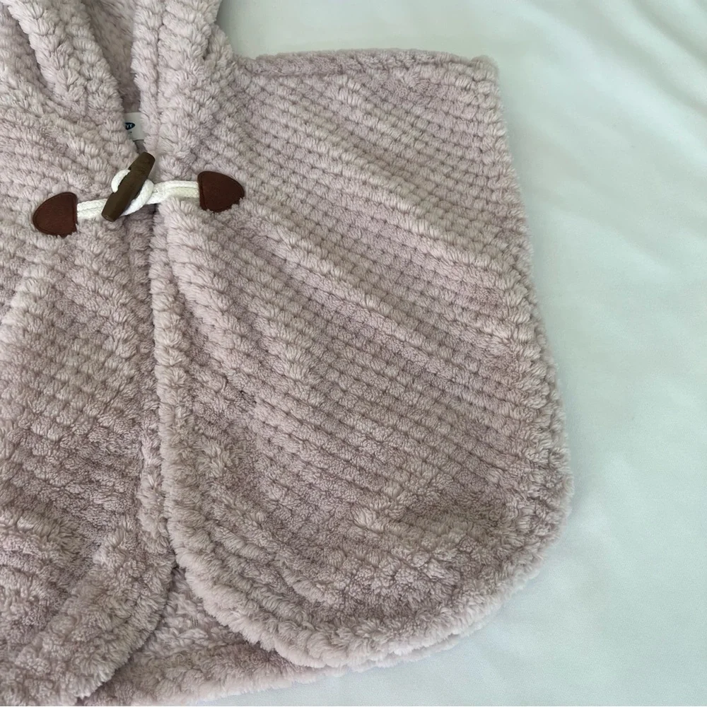 old navy dusty‎ rose hooded poncho girls